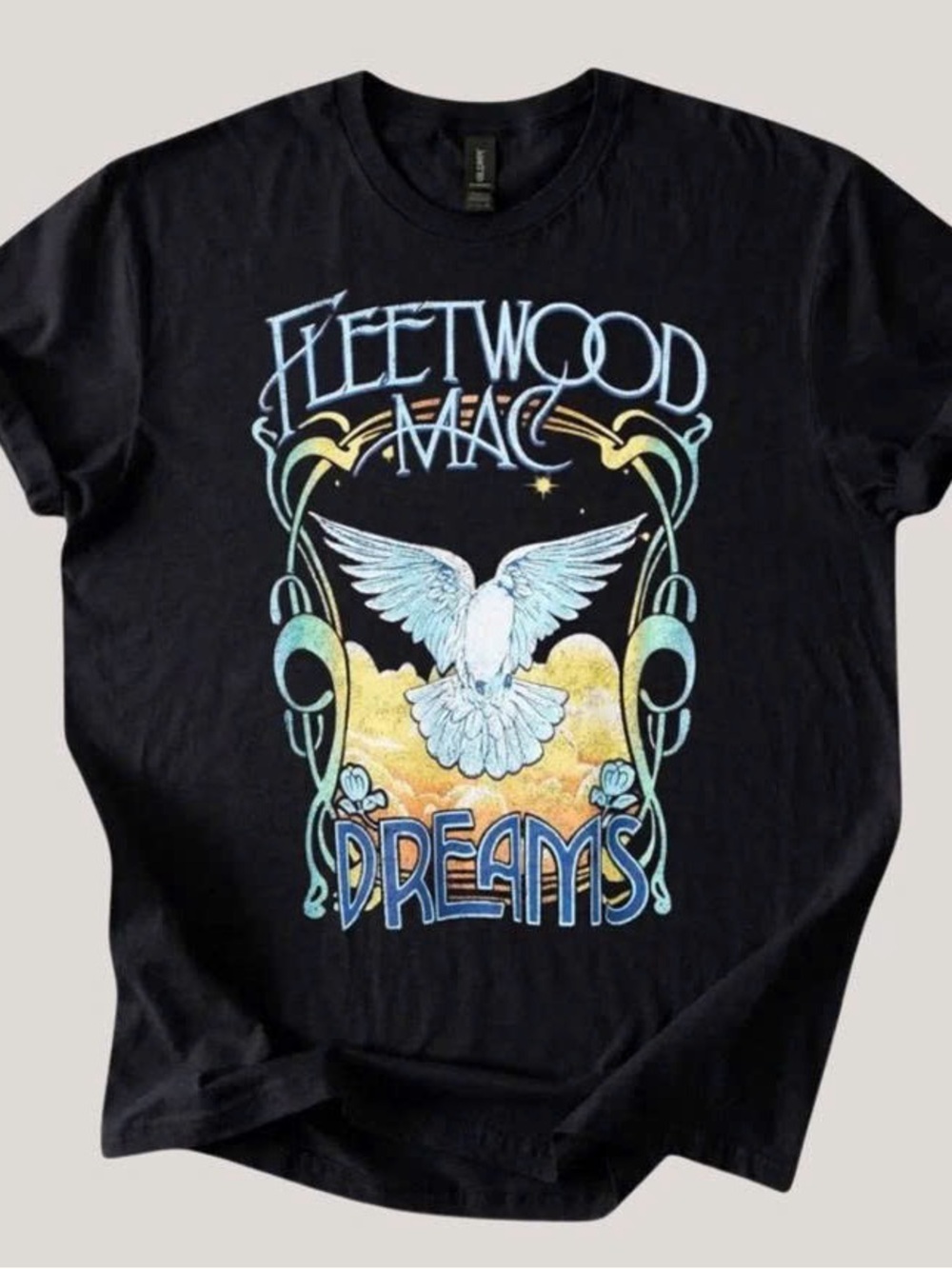 Dreams Black Graphic Bird T-Shirt